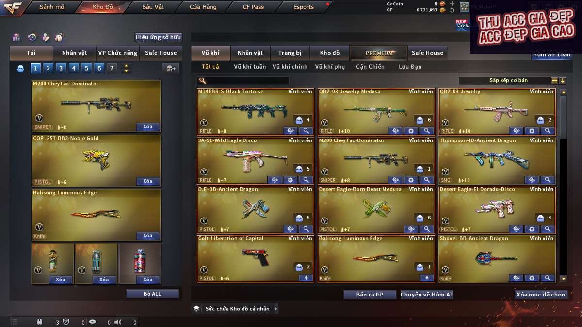 shop acc cf uy tin gia re